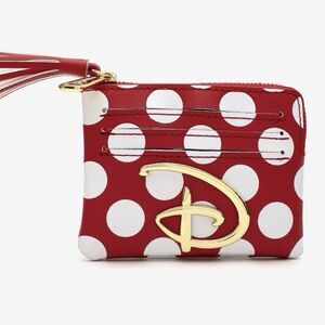Loungefly Disney Red & White Polka Dot Zip Coin Purse Cardholder Wallet